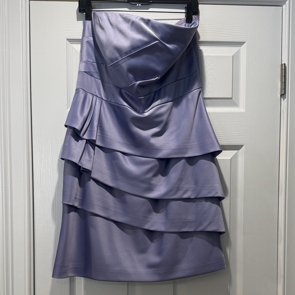 JS Collections Elegant Purple Tiered strapless Dress Size 14